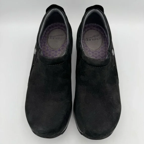 Dansko Size 36 EU Black Suede Leather Mule Clogs Slip Resistant US 6 Workwear - Picture 3 of 7